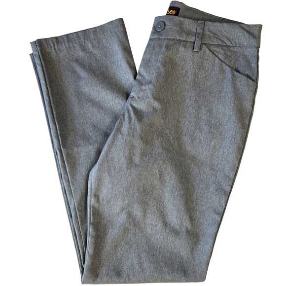 Lee Pants - Lee Women's Gray Wrinkle Free Straight Leg Dress Pants Size 8 M Office‎ Travel